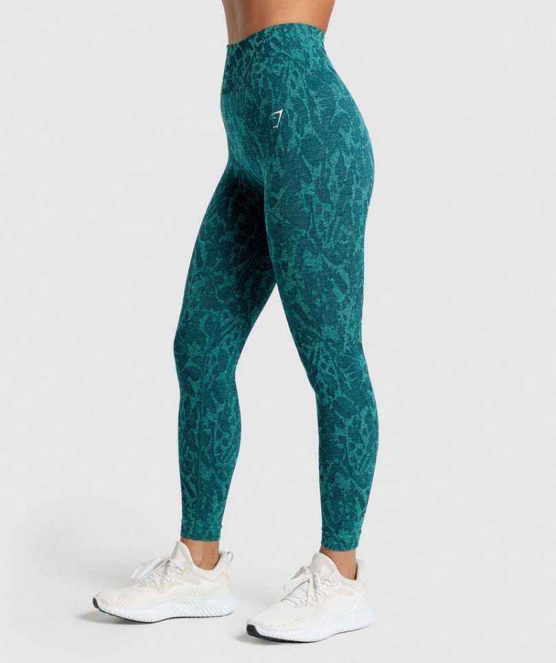 Women's Gymshark Adapt Animal Seamless Leggings Turquoise | NZ 9NJUGH